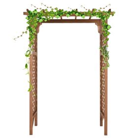 [Same Code: 70748191]152*60*215cm Beautiful And Practical Flat-Topped Wooden Arch Garden Arch Dark Brown