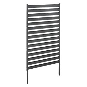 Metal Privacy Screen, 38" W x 60" H Freestanding Modern Privacy Fence, Garden Divider Panel with Extended Ground Stakes & Panel Height Adjustable