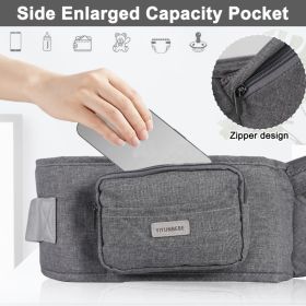 Ergonomic Hip Seat Baby Carrier, Ergonomic Baby Hip Seat, Adjustable Waist Belt, Zipper Pocket For Essentials, For 0-36 Months Newborn & Todd (Option: Default)