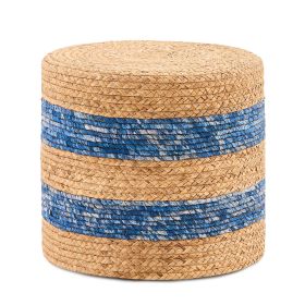 Handmade Woven Foot Stool Natural Water Hyacinth Ottoman for Home Decor & Seating (default: default title)
